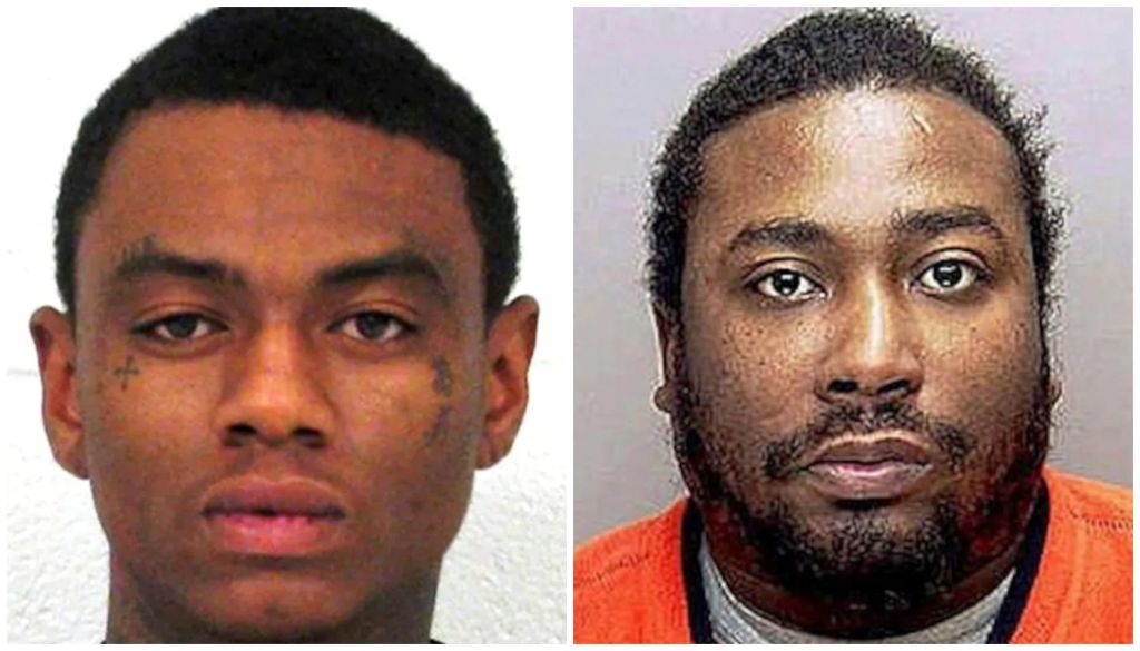 Two headshot images of a Black man, one younger and one older, both with serious expressions.